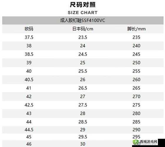 欧洲尺码日本尺码专线图片：尺码奥秘解析