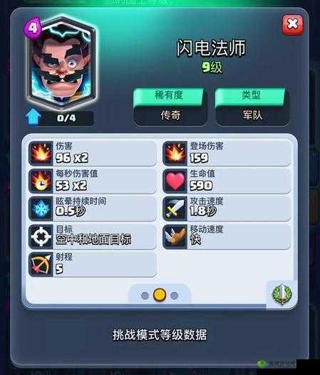 皇室战争老版传奇控制卡牌，闪电法师卡牌属性分析